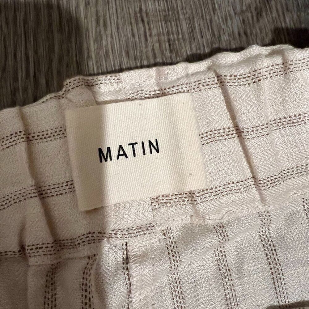 Matin wide leg linen striped pants 6 - Picture 7 of 9